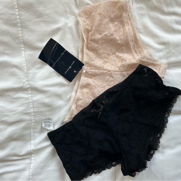 Brandy Melville Other - Brandy Melville black and pink lace boyshorts